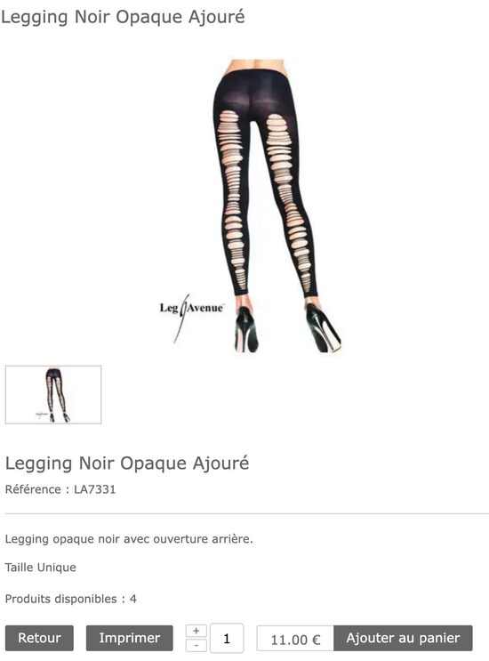 Legging noir opaque ajouré